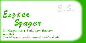 eszter szager business card